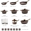 CAROTE 26pcs Pots and Pans Set, Nonstick Cookware Sets | Induction Kitchen Cooking Set, Special Texture Design, Ultra Durable, Easy Food Release, Even Heating, with Frying Pans Set