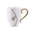 Rhinestone Coffee Mug 14 OZ Unique Water Cup for Office and Home Black | Unique Coffee Cup Pretty Ceramic Coffee Mugs with Spoon for Women