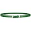 Women’s Skinny Leather Belt – Thin Waist Belt with Gold Buckle