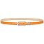 Women’s Skinny Leather Belt – Thin Waist Belt with Gold Buckle