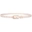 Women’s Skinny Leather Belt – Thin Waist Belt with Gold Buckle
