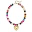 Gold Heart Pendant Necklaces for Women Colorful Acrylic Resin Beaded Choker Necklace Fashion Chunky Statement Beaded Heart Necklace