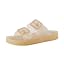 CUSHIONAIRE Pool Slides for Women Water Resistant Double Buckle Adjustable Slip-On Womens Sandals for Beach Shower Casual Wear