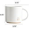 COLLECTIVE HOME Ceramic Coffee Mug, 15 oz Monogram Cup with Gift Box(a) | Dishwasher Safe, Engraved Gold Letter , Personalized Housewarming Birthday Present, Christmas Thanksgiving Mothers Day Gifts