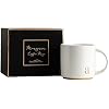 COLLECTIVE HOME Ceramic Coffee Mug, 15 oz Monogram Cup with Gift Box(a) | Dishwasher Safe, Engraved Gold Letter , Personalized Housewarming Birthday Present, Christmas Thanksgiving Mothers Day Gifts