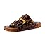CUSHIONAIRE Pool Slides for Women Water Resistant Double Buckle Adjustable Slip-On Womens Sandals for Beach Shower Casual Wear