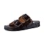 CUSHIONAIRE Pool Slides for Women Water Resistant Double Buckle Adjustable Slip-On Womens Sandals for Beach Shower Casual Wear