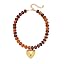 Gold Heart Pendant Necklaces for Women Colorful Acrylic Resin Beaded Choker Necklace Fashion Chunky Statement Beaded Heart Necklace