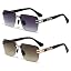 SUNGAIT Rimless Rectangle Sunglasses Square Frameless Shades for Men Women Y2K Vintage UV Protection