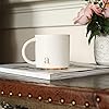 COLLECTIVE HOME Ceramic Coffee Mug, 15 oz Monogram Cup with Gift Box(a) | Dishwasher Safe, Engraved Gold Letter , Personalized Housewarming Birthday Present, Christmas Thanksgiving Mothers Day Gifts