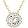 PAVOI 14K Gold Plated Post Faux Diamond Round Solitaire Pendant Halo Necklace | Gold Necklace for Women | Slider Adjustable