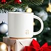 COLLECTIVE HOME Ceramic Coffee Mug, 15 oz Monogram Cup with Gift Box(a) | Dishwasher Safe, Engraved Gold Letter , Personalized Housewarming Birthday Present, Christmas Thanksgiving Mothers Day Gifts