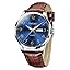 Classic Black Brown Leather Band Analog Mens Wrist Watch with Day and Date Fashion Business Waterproof Luminous Quartz Watch