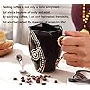 Rhinestone Coffee Mug 14 OZ Unique Water Cup for Office and Home Black | Unique Coffee Cup Pretty Ceramic Coffee Mugs with Spoon for Women