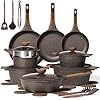 CAROTE 26pcs Pots and Pans Set, Nonstick Cookware Sets | Induction Kitchen Cooking Set, Special Texture Design, Ultra Durable, Easy Food Release, Even Heating, with Frying Pans Set