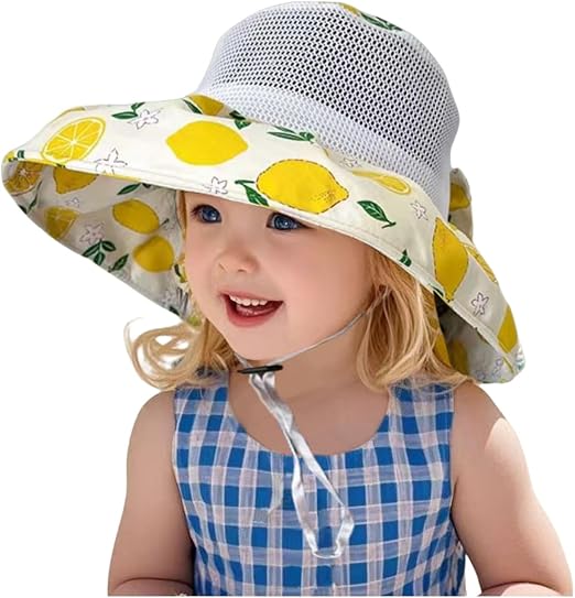 Kids Beach Hat Thin mesh Hats kids'fisherman Summer Sun Hats for Kids(5-10 Year