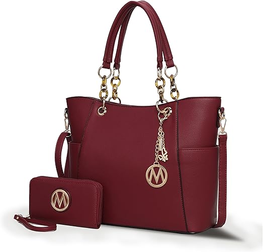 MKF Collection Tote Bag for Women, Handbag Set with Wallet-Top-Handle Bag Vegan Leather Purse by Mia K