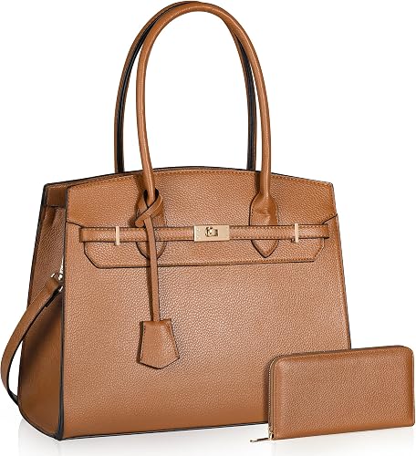 Women’s Work Satchel Handbag with Adjustable Strap & Wallet