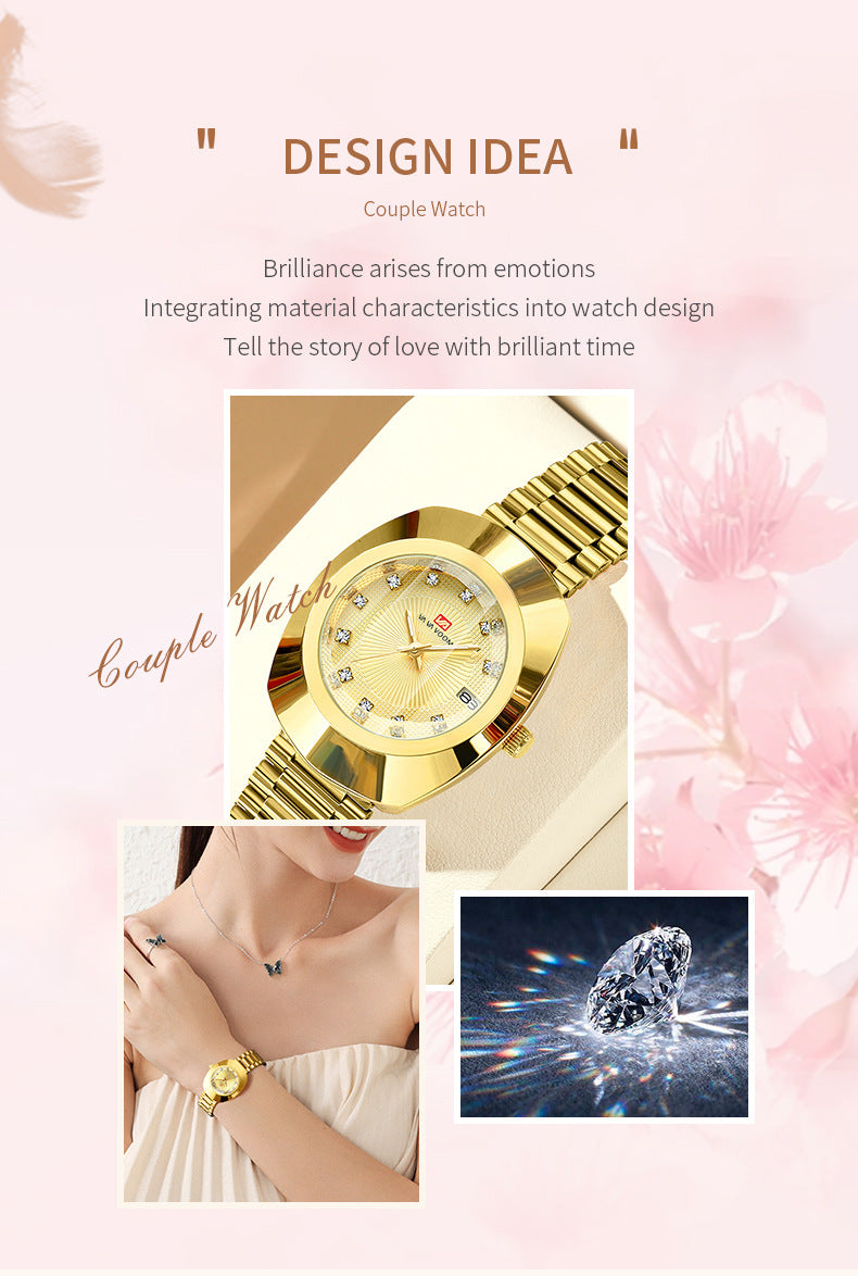 : Luxury Gold Oval Quartz Watch