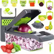 Multifunctional 14-in-1 Vegetable Chopper, Dicer & Salad Maker with Storage Box
