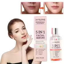 Sérum Visage 5-en-1 à l’Acide Hyaluronique – Vitamine C & Collagène
