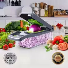 Multifunctional 14-in-1 Vegetable Chopper, Dicer & Salad Maker with Storage Box