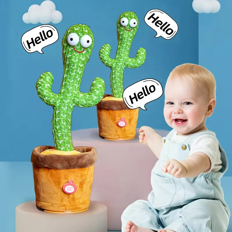 Interactive Dancing & Singing Cactus Toy with Recording & LED Lights
