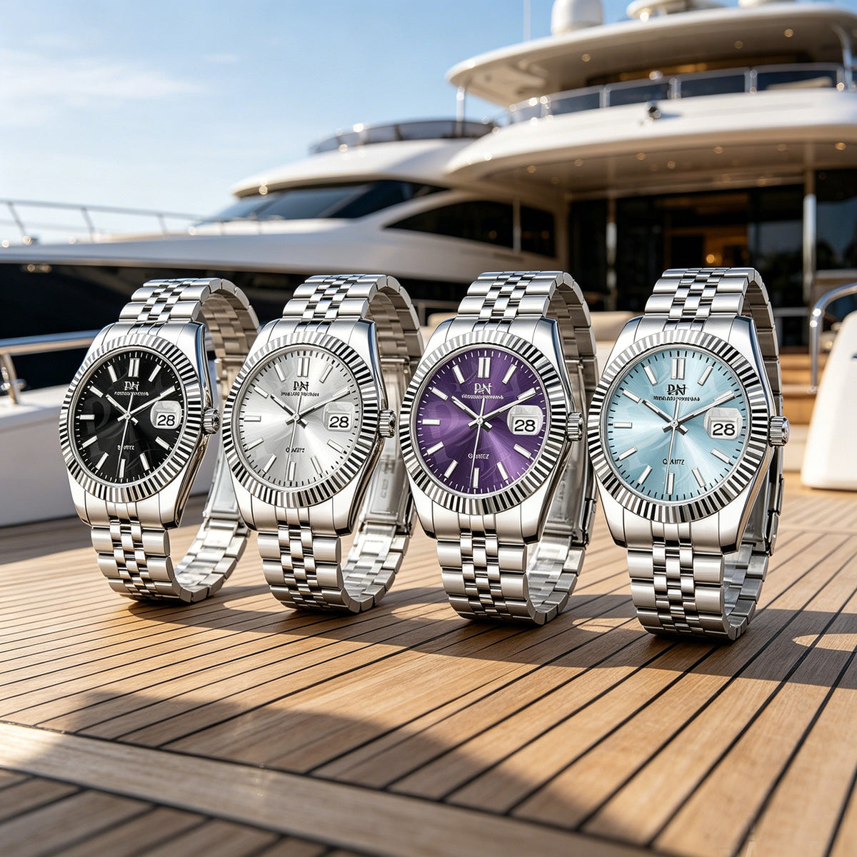 Luxury Silver Stainless Steel Quartz Watch