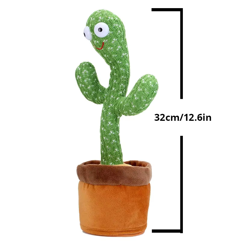 Interactive Dancing & Singing Cactus Toy with Recording & LED Lights
