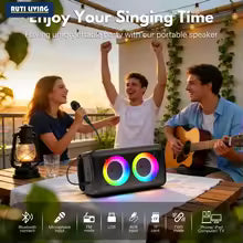 Portable Bluetooth Karaoke Speaker with Dual Microphones